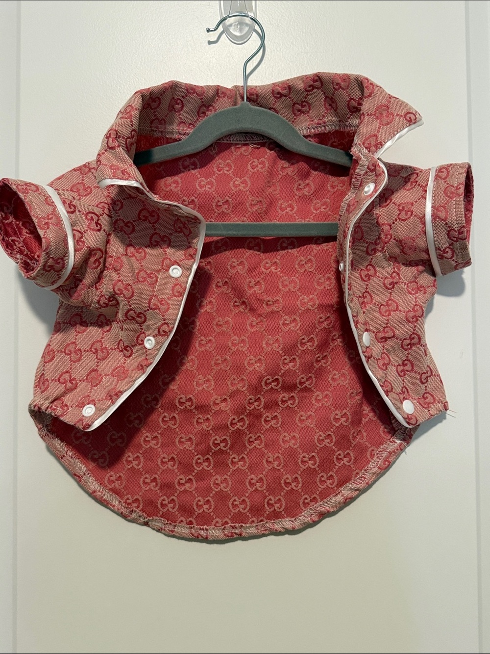 Gucci Pink & Red GG Monogram Pet Shirt